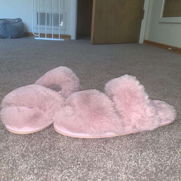 Fluffy pink slipper sandals - Picture 3 of 3